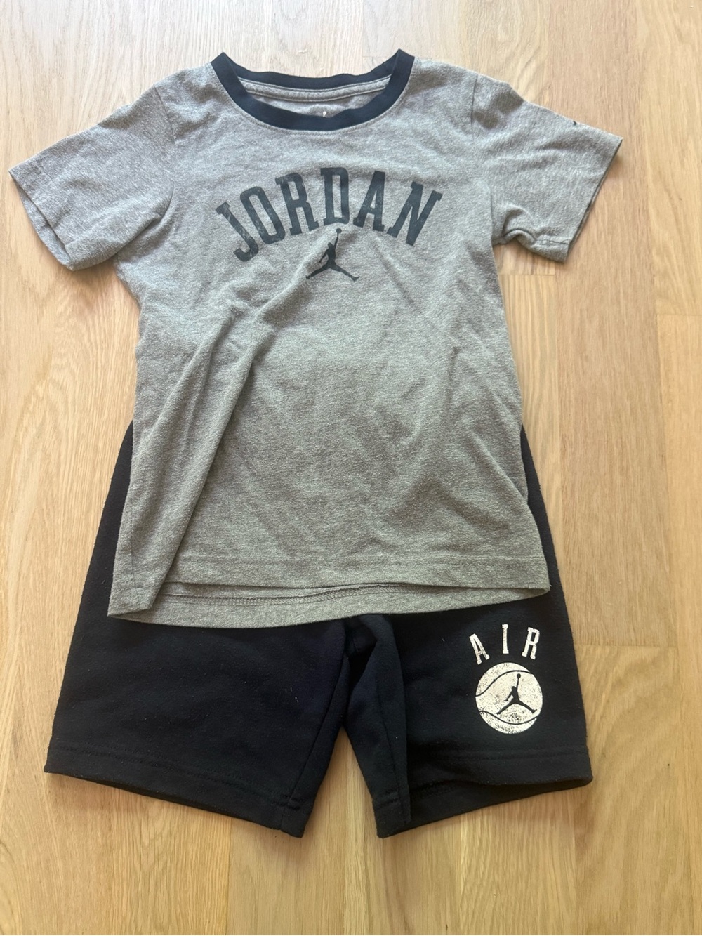 Jordan Grey & Black Tee and Shorts Set